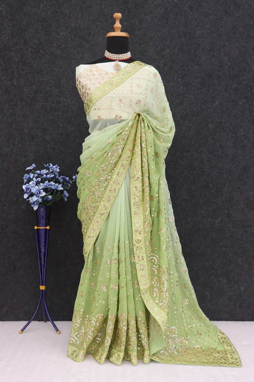Vardan Ethnic Bt-390 Soft Georgette Wholesale Fancy Sarees — Wholesale Sarees, MPA wholesale from Surat — view 5